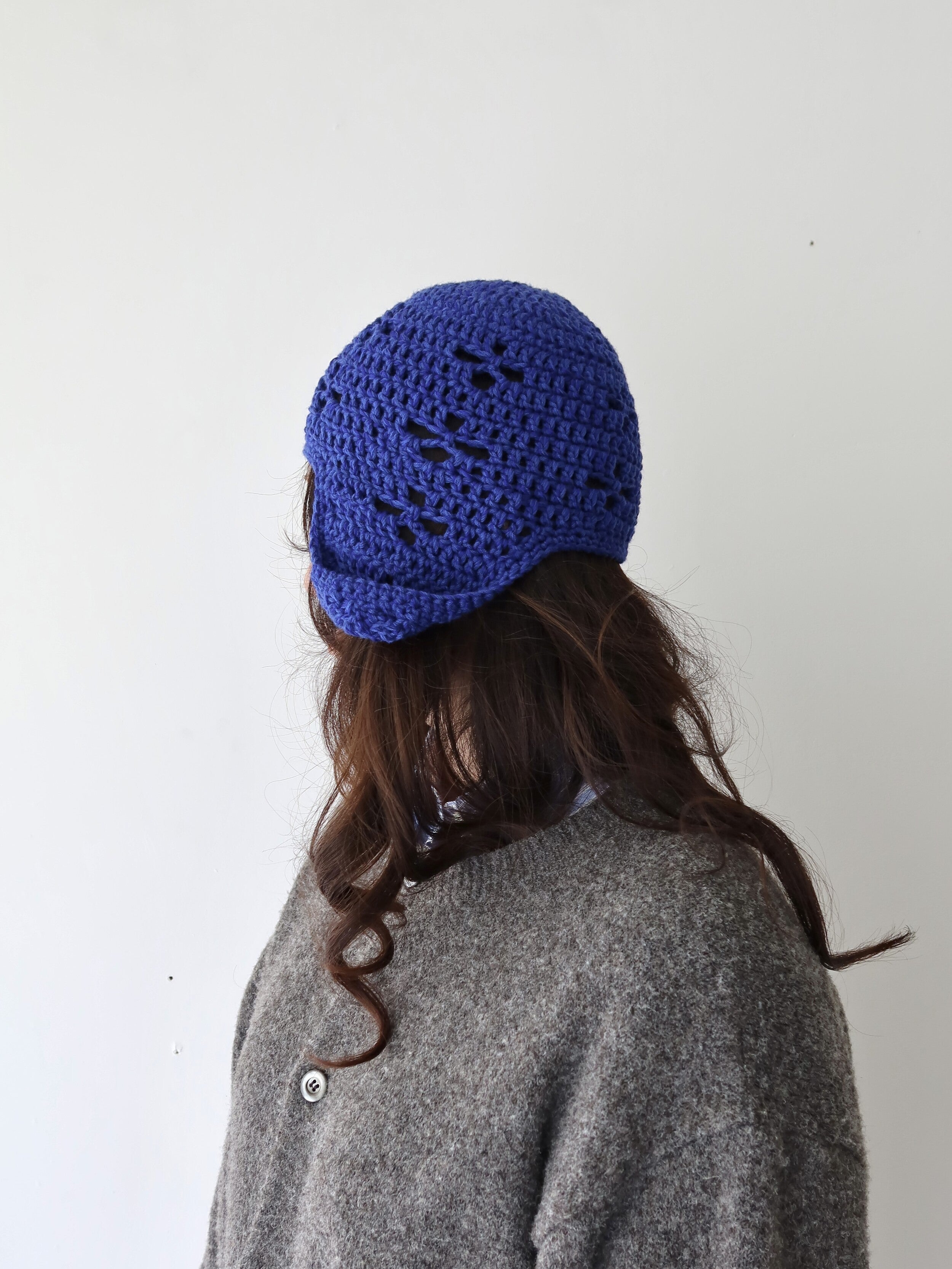 "CROCHEANT" Eyelet beanie - Blue