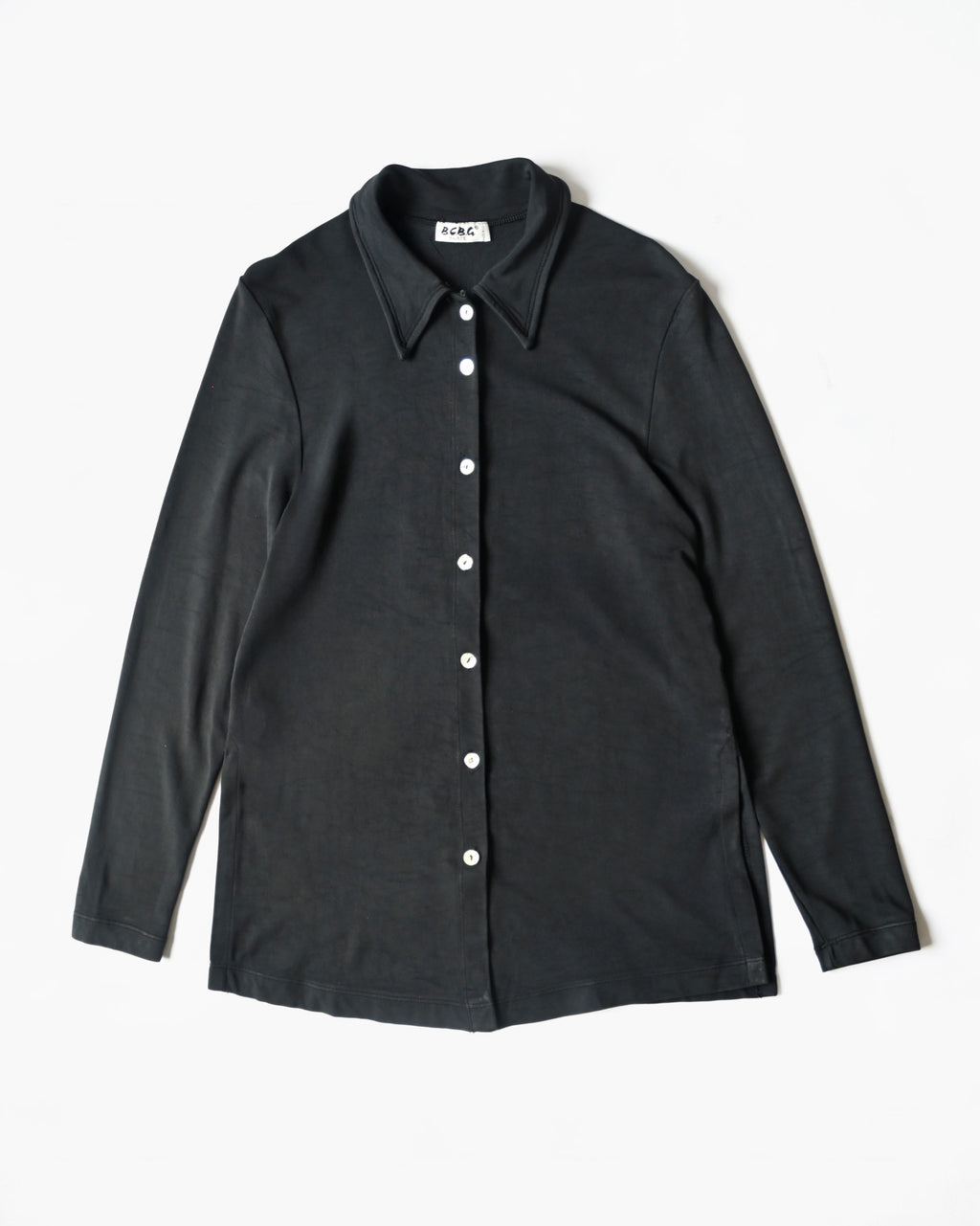 Black Acetate Long Sleeve Shirt