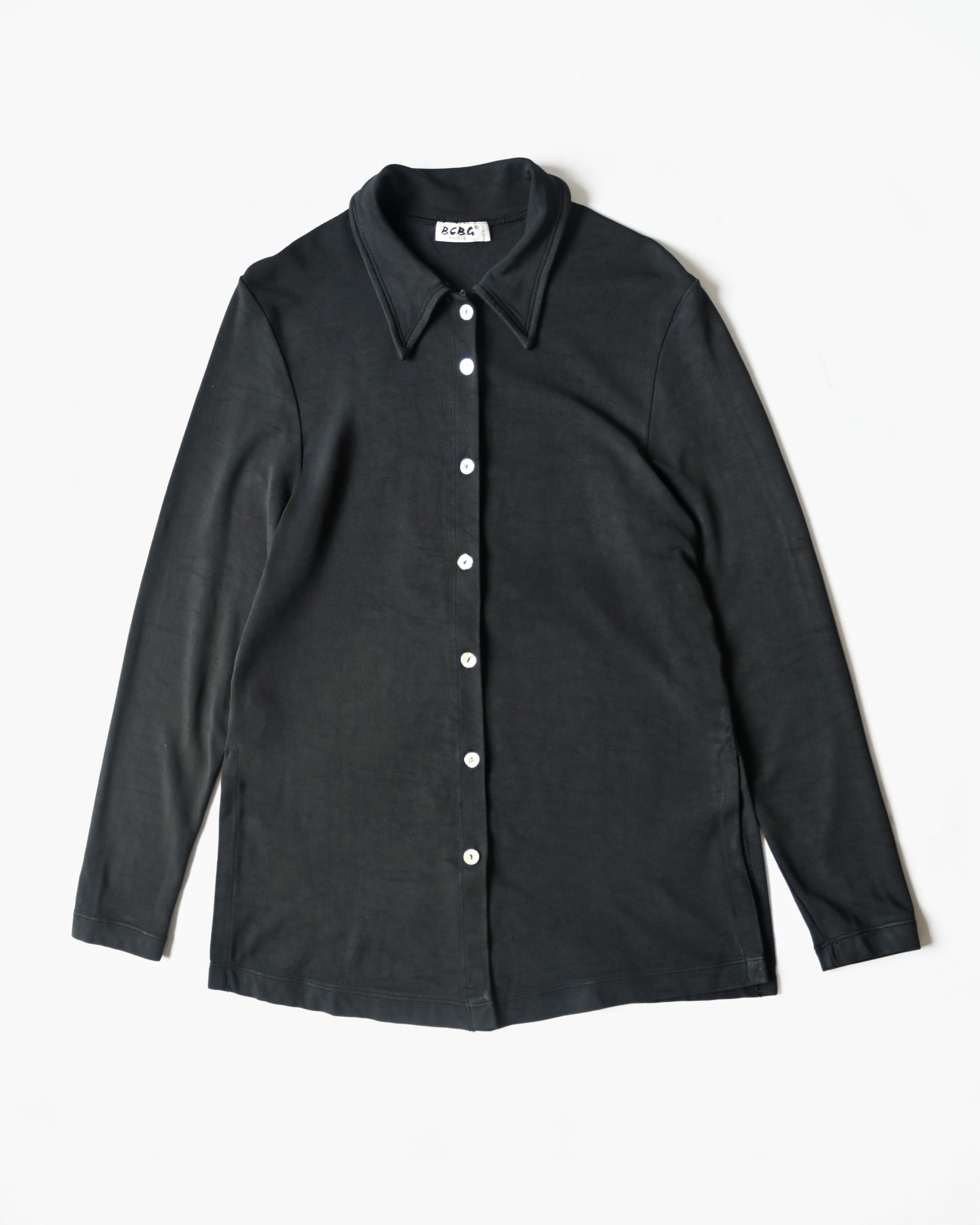 Black Acetate Long Sleeve Shirt