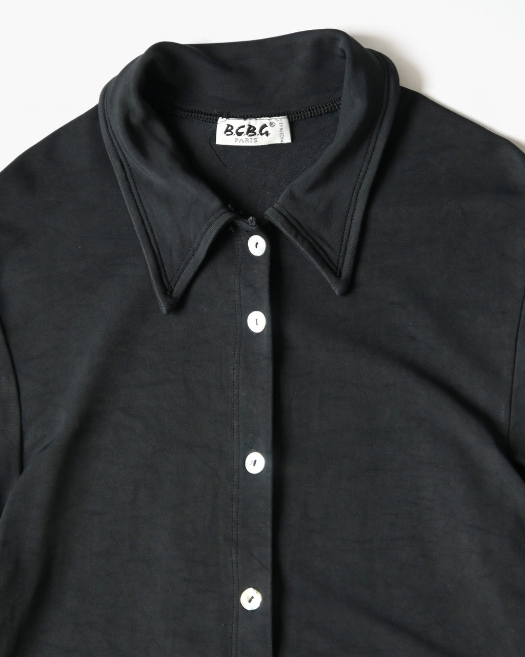 Black Acetate Long Sleeve Shirt