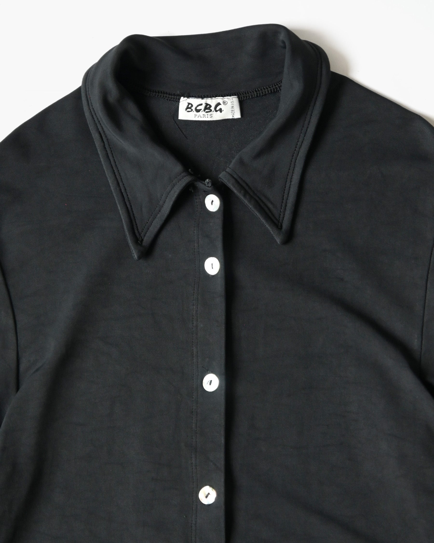 Black Acetate Long Sleeve Shirt