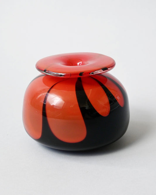 70s Round Red Vase