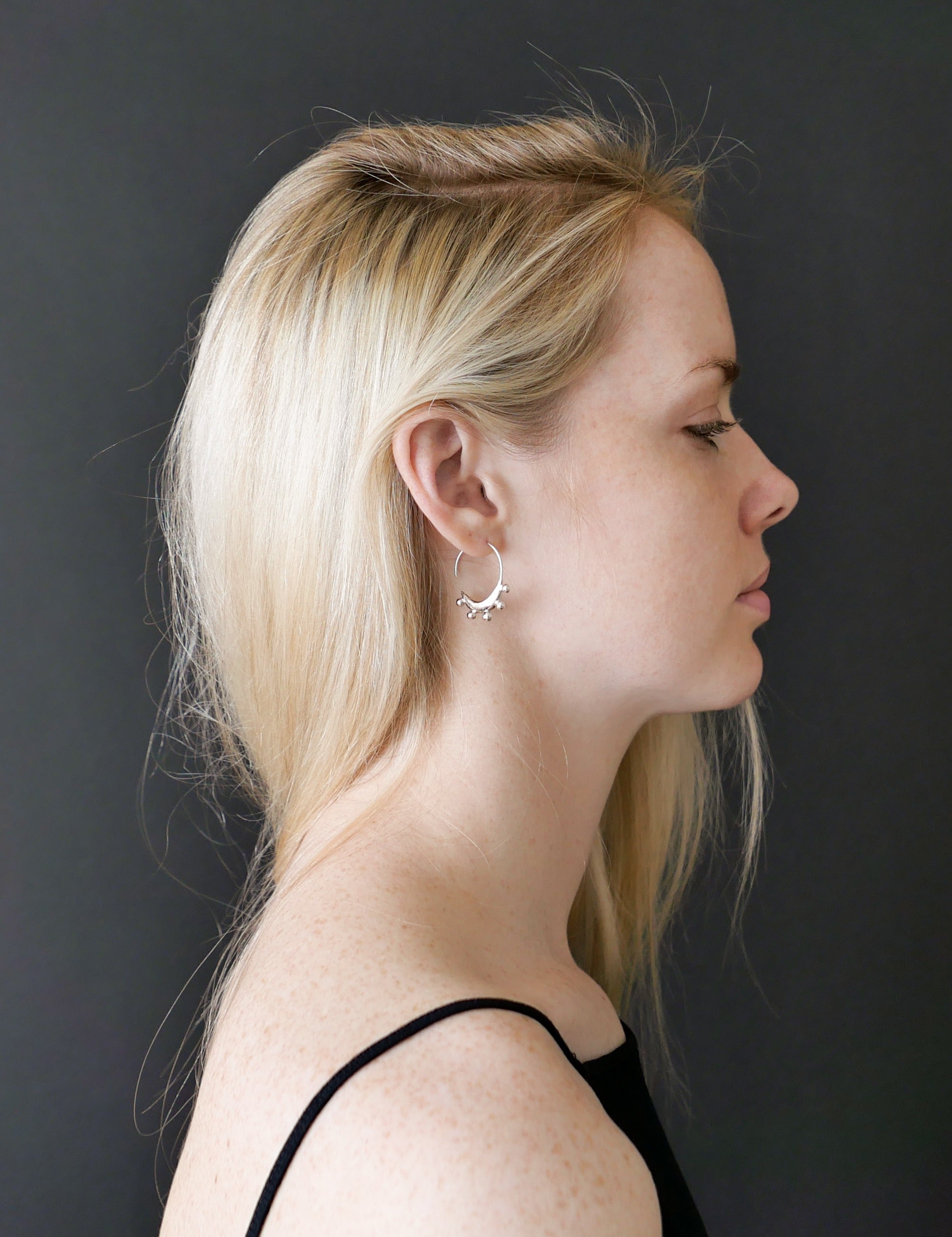 "Isabella Etou" Crescent Ball Earrings