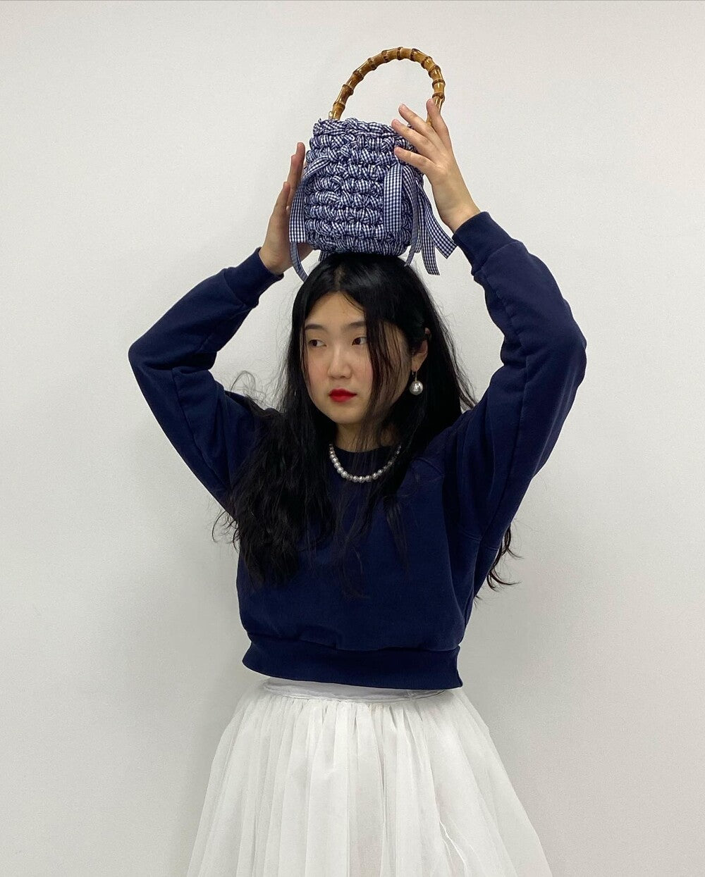"CROCHEANT" Bamboo sac - navy