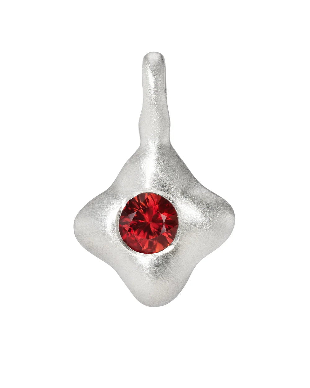 "Dunton Ellerkamp" Red Sapphire and Silver Owen Solitaire Pendant