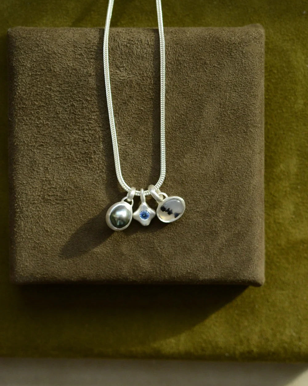 "Dunton Ellerkamp" Red Sapphire and Silver Owen Solitaire Pendant