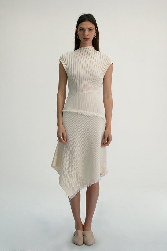 Asymmetry Dress - White