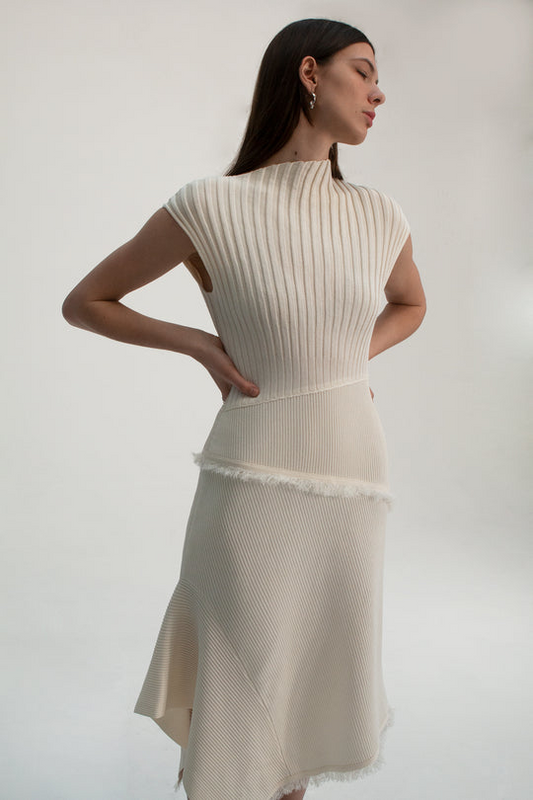 Asymmetry Dress - White