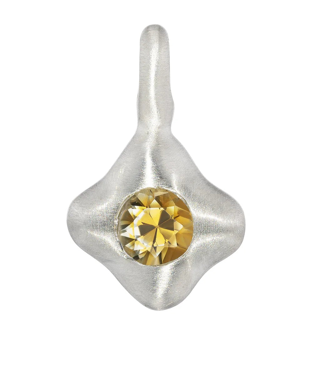 "Dunton Ellerkamp" Yellow Sapphire and Silver Owen Solitaire Pendant