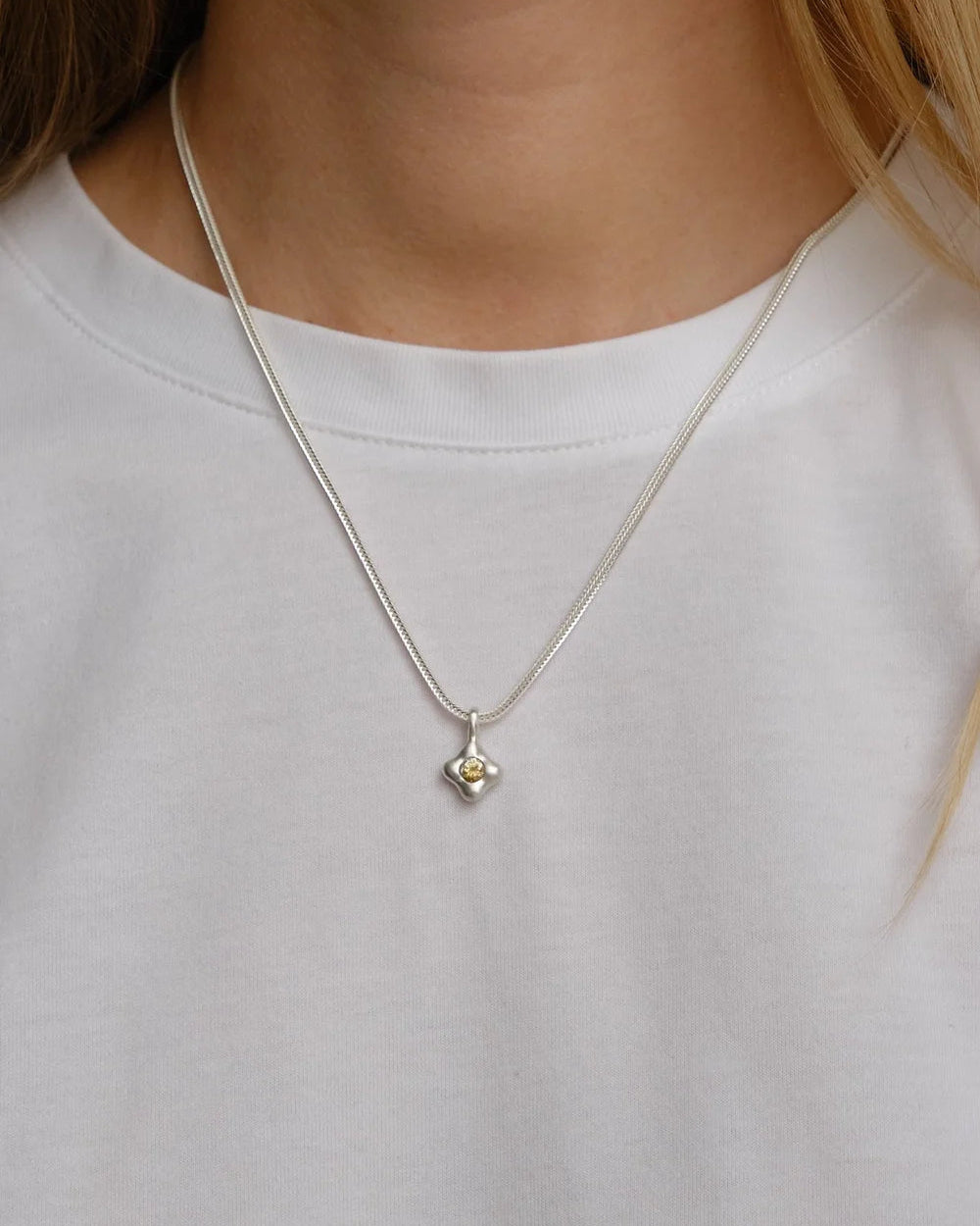 "Dunton Ellerkamp" Yellow Sapphire and Silver Owen Solitaire Pendant
