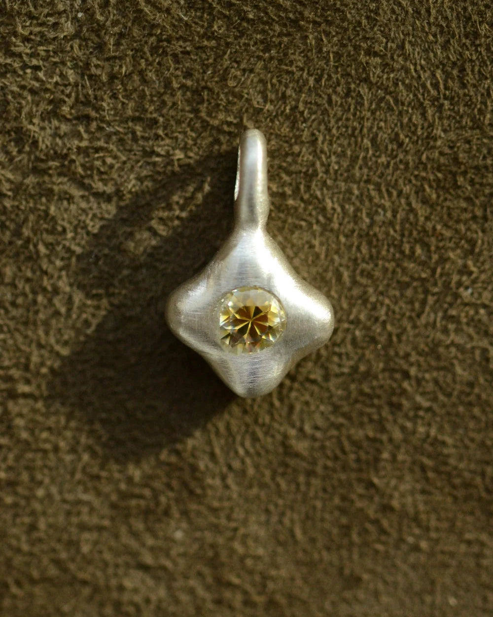 "Dunton Ellerkamp" Yellow Sapphire and Silver Owen Solitaire Pendant