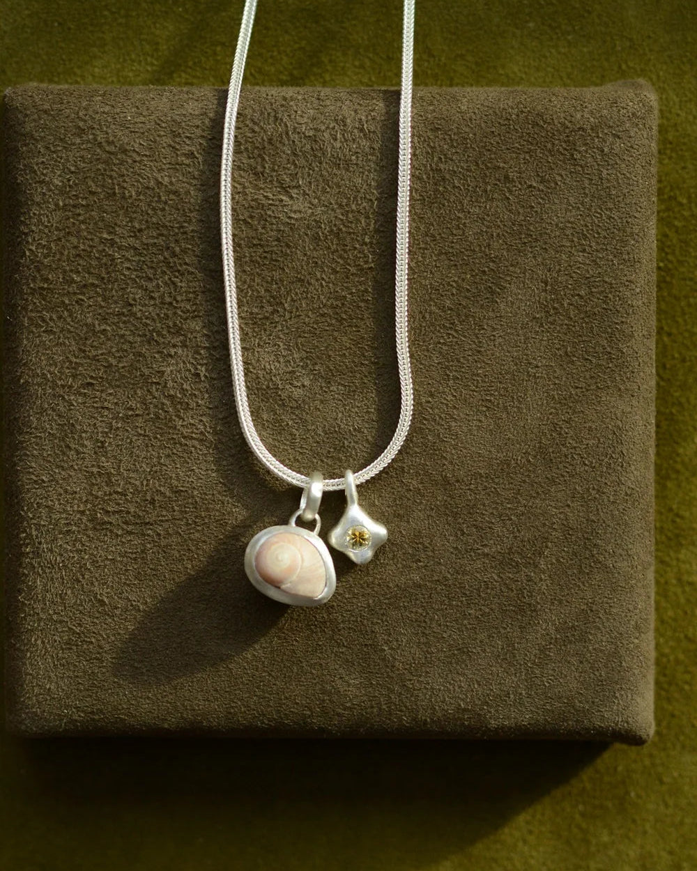 "Dunton Ellerkamp" Yellow Sapphire and Silver Owen Solitaire Pendant