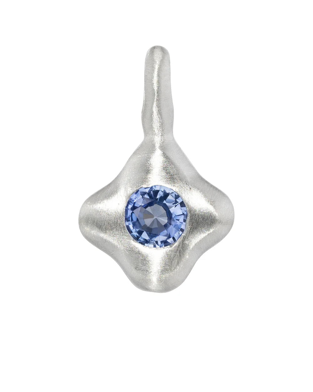 "Dunton Ellerkamp" Blue Sapphire and Silver Owen Solitaire Pendant