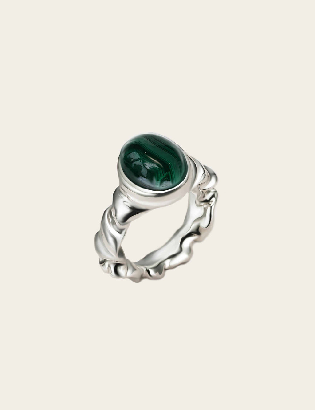 "Isabella Etou" Malachite Crush Ring