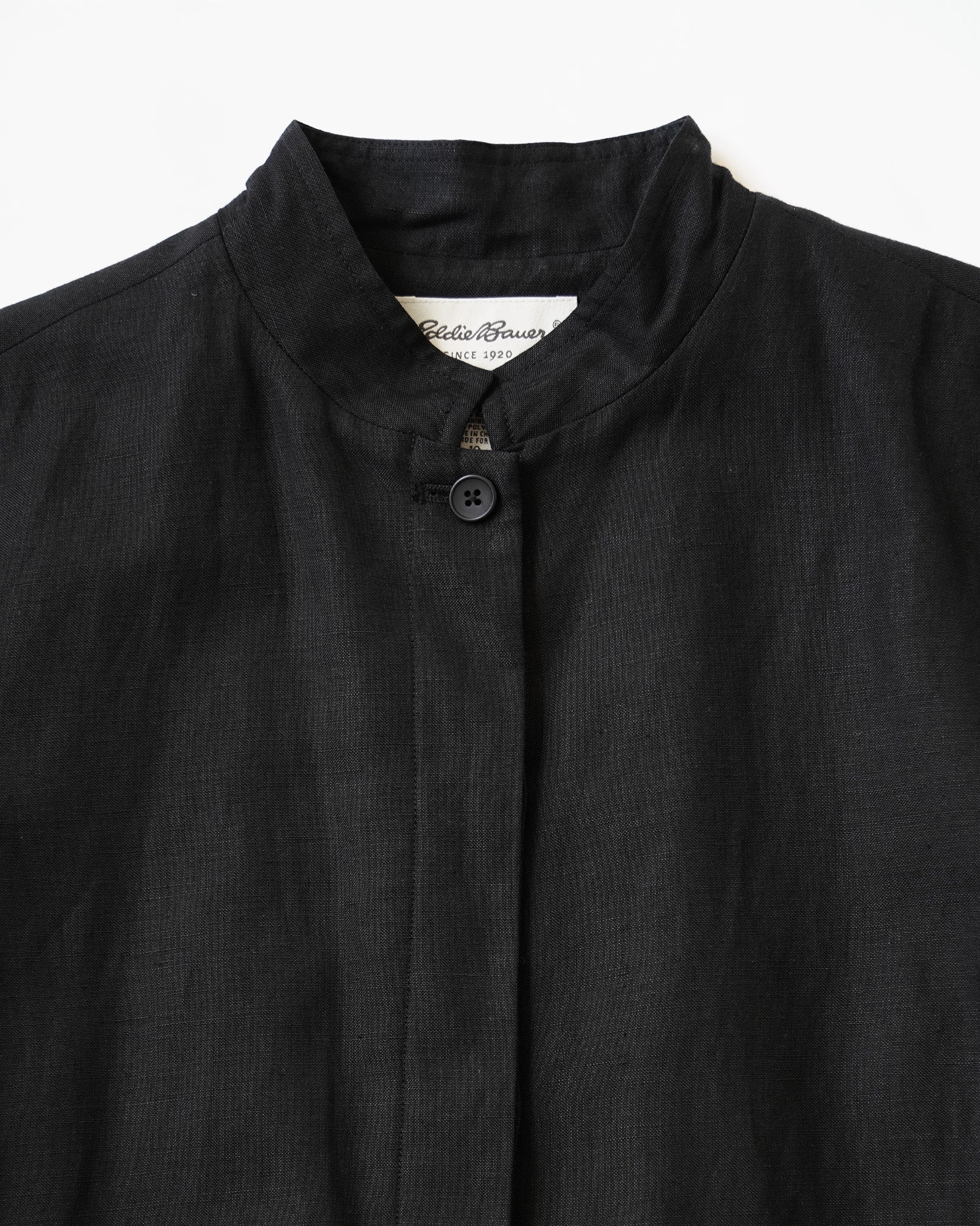 Linen × Rayon Band Collar Jacket