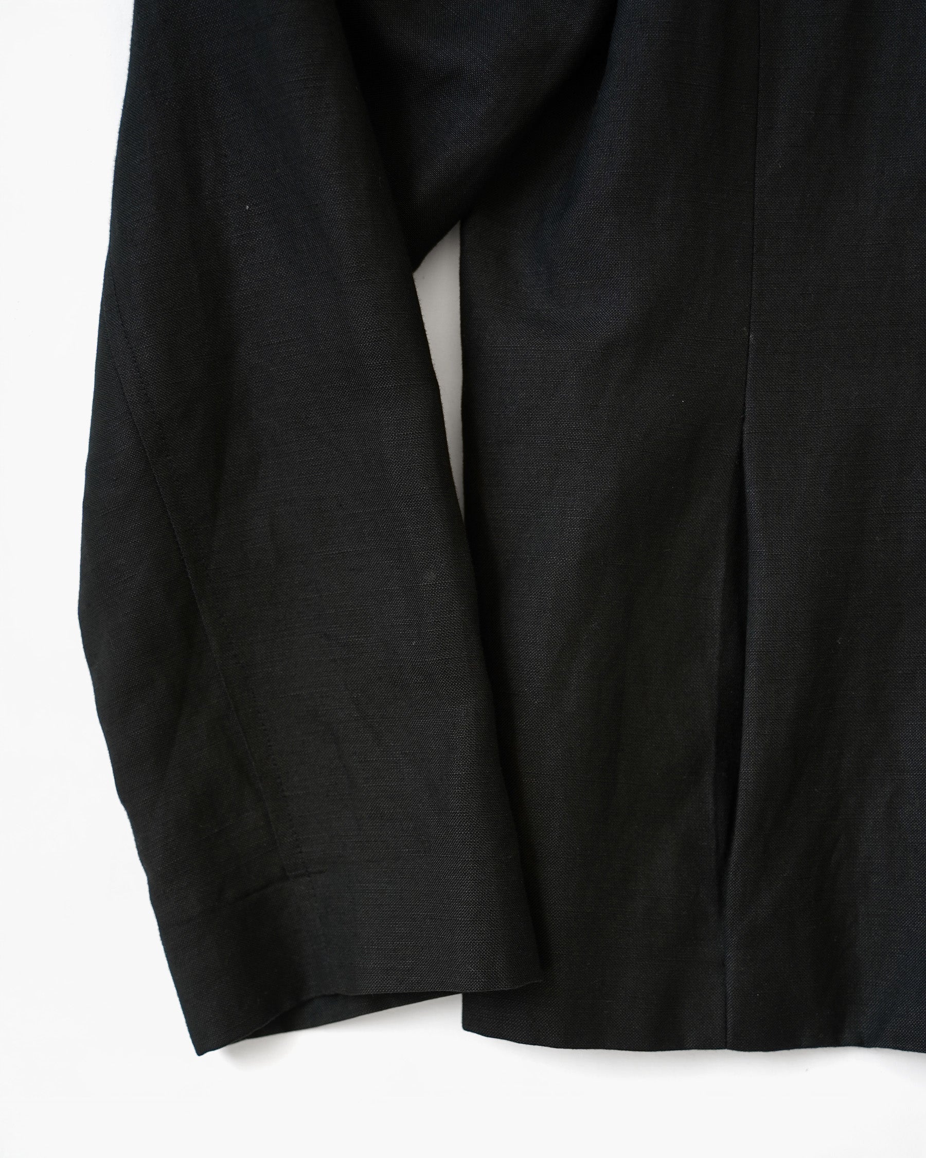 Linen × Rayon Band Collar Jacket