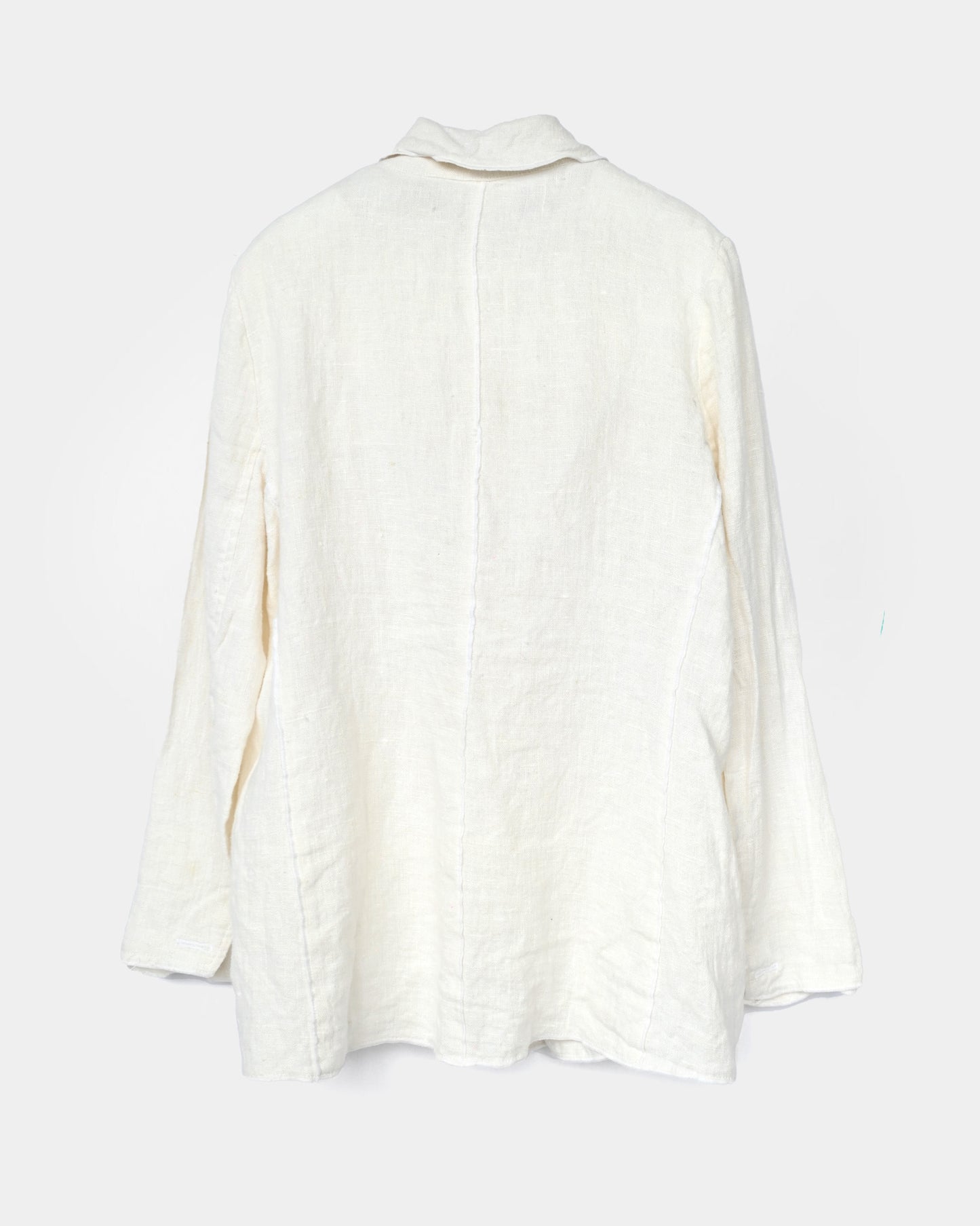 100% Linen L/S Shirt Jacket - White