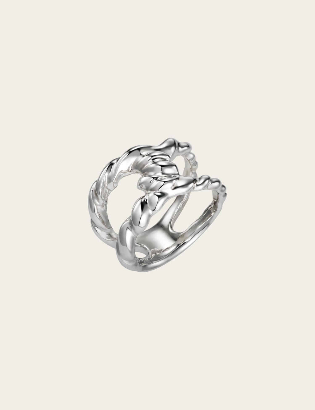 "Isabella Etou" Modern Twist Link Ring