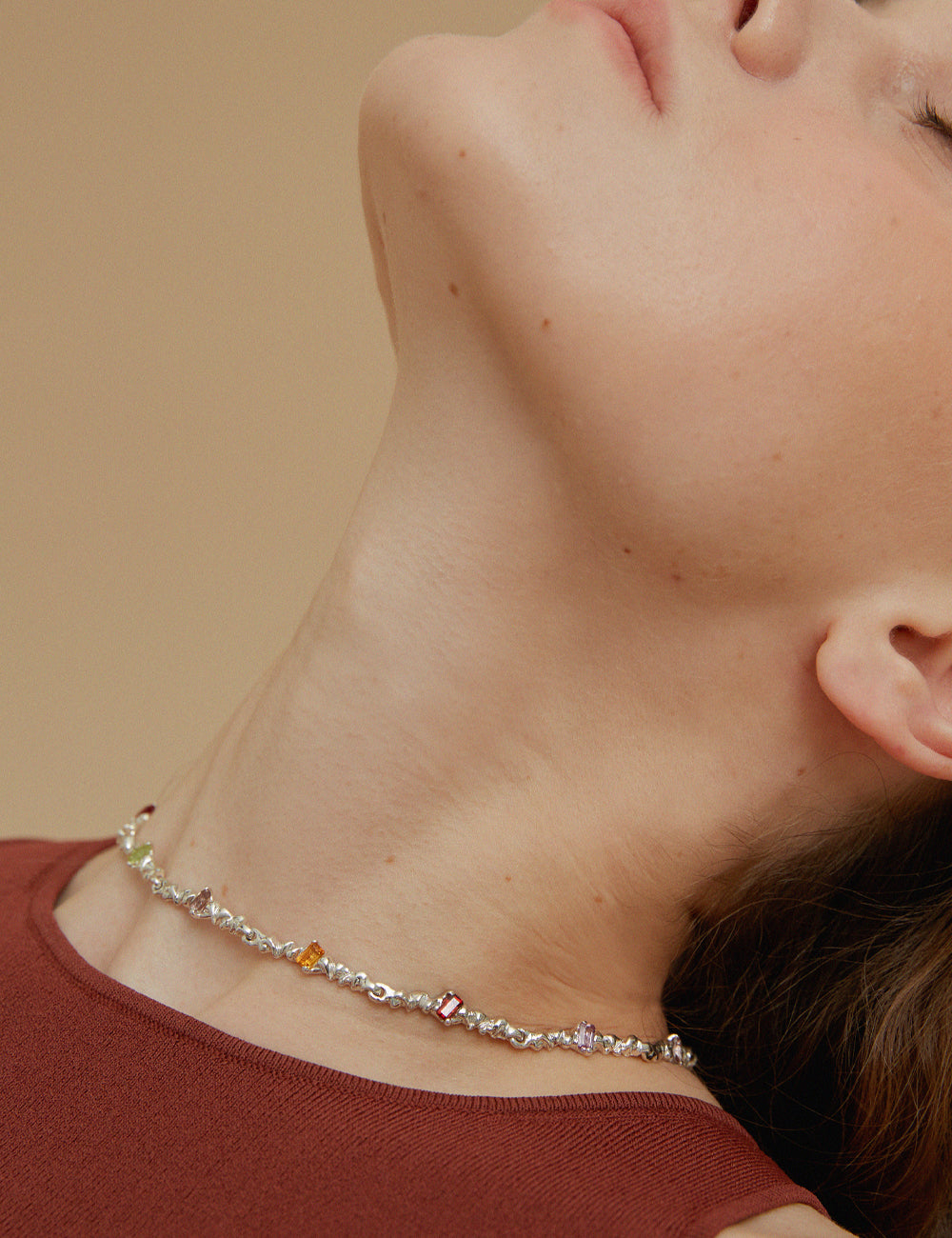 "Isabella Etou" Isabella Rainbow Tennis Necklace