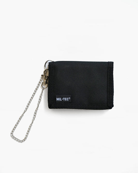 Bifold Black Nylon Wallet w/ Chain