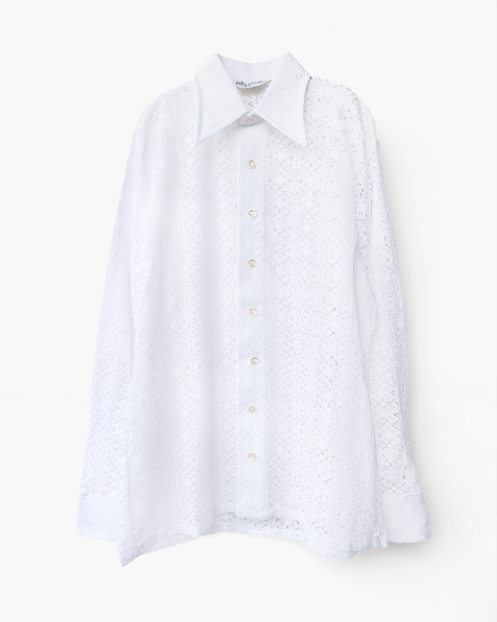 70's White Lace L/S Shirt