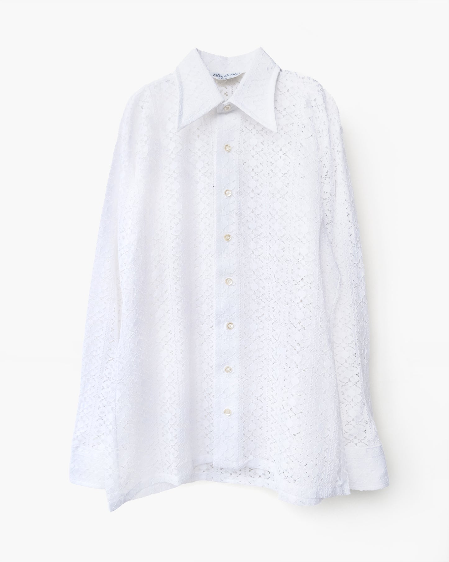 70's White Lace L/S Shirt