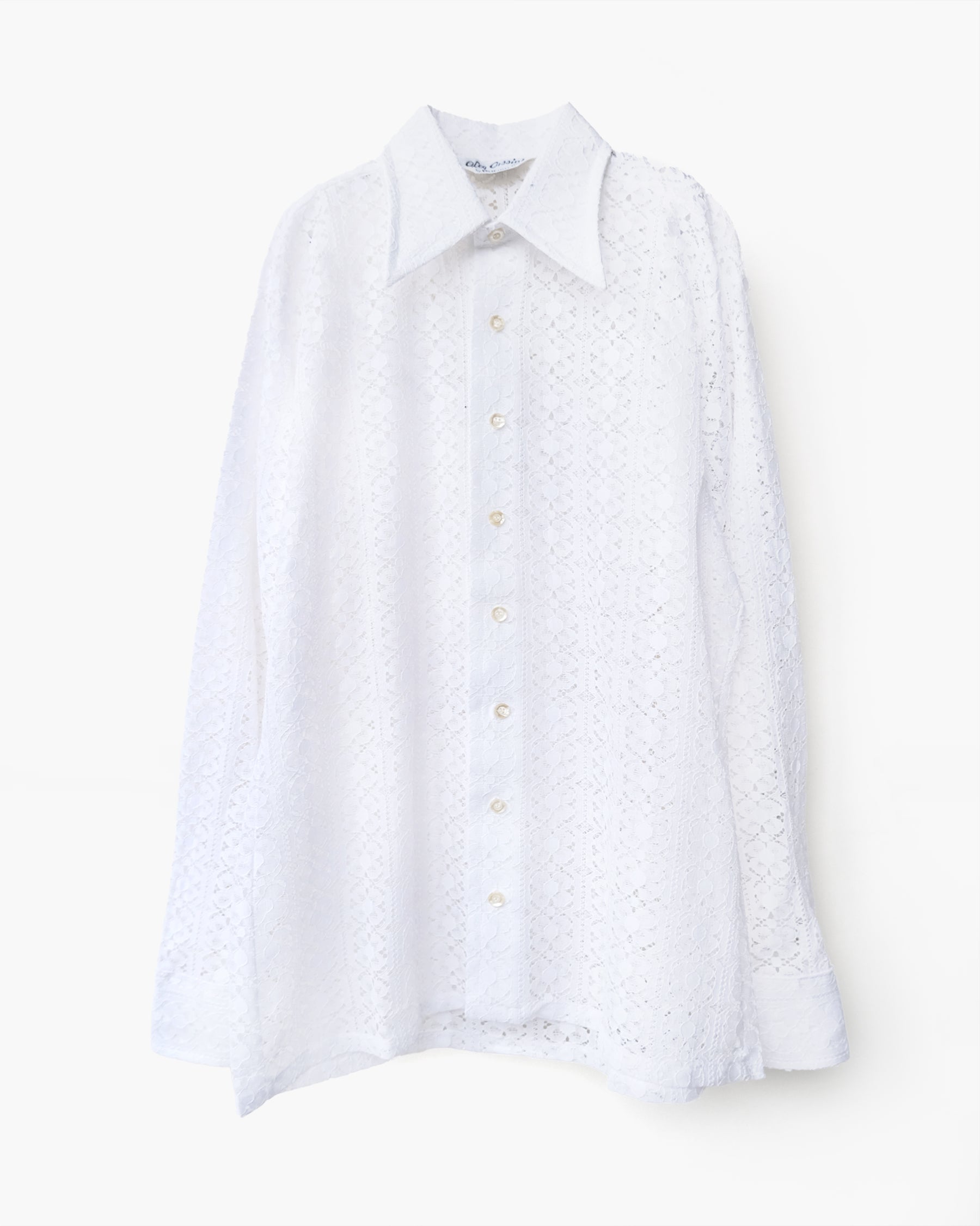 70's White Lace L/S Shirt