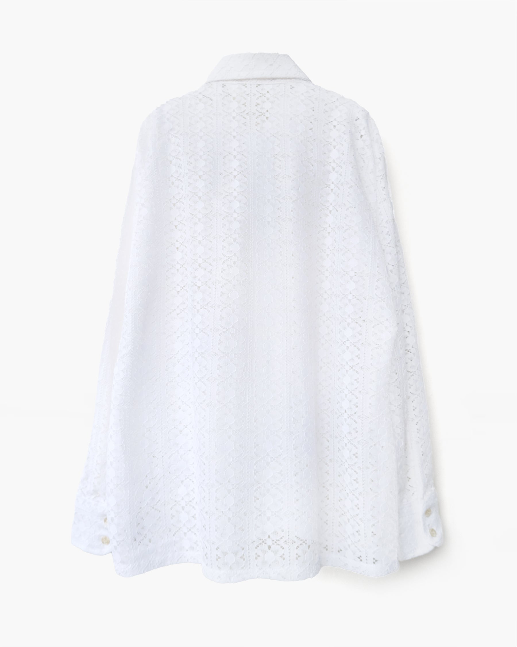 70's White Lace L/S Shirt