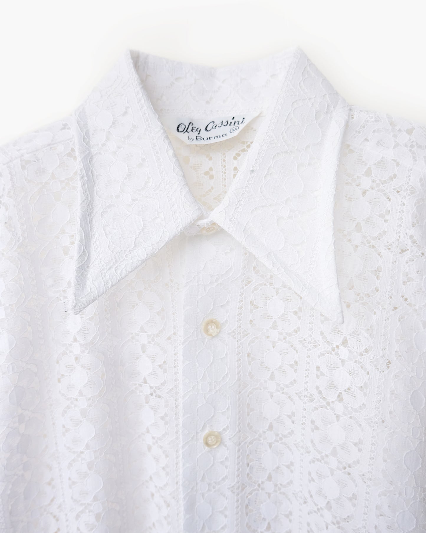 70's White Lace L/S Shirt