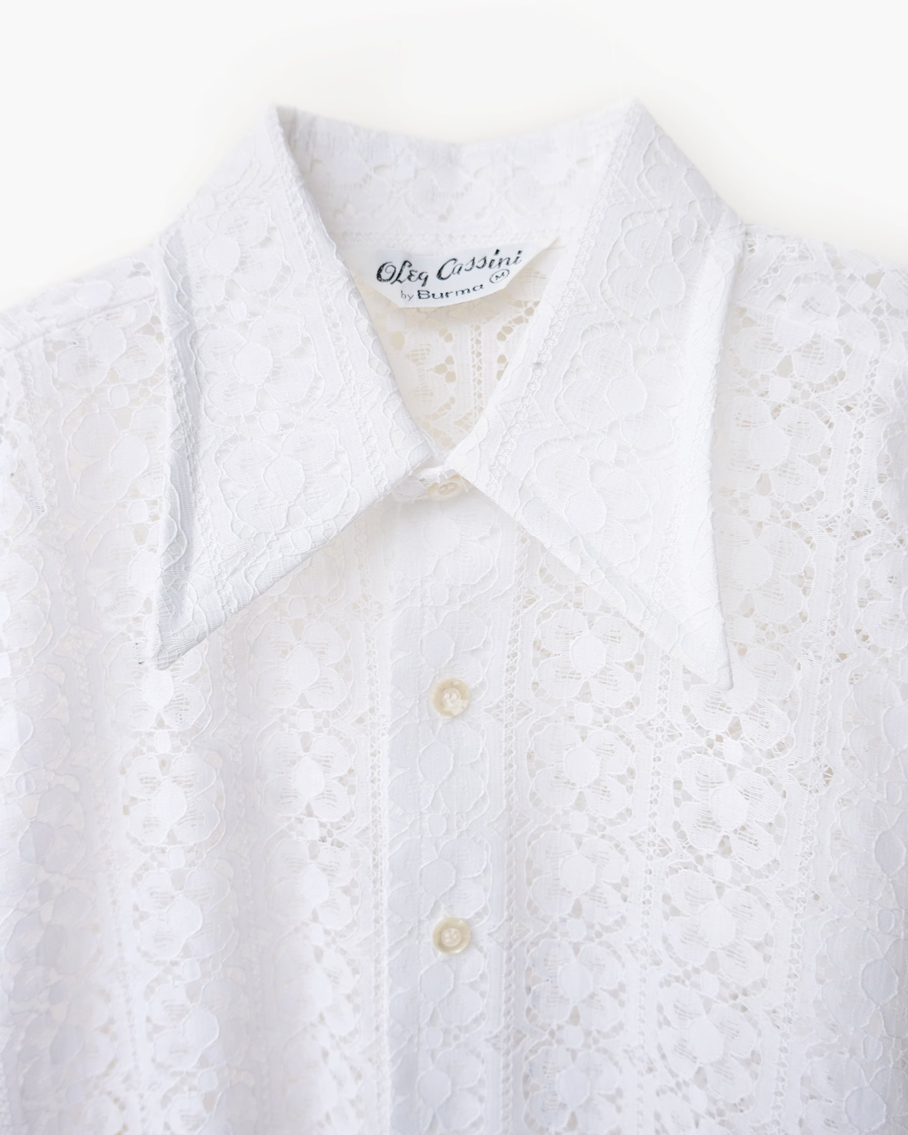70's White Lace L/S Shirt