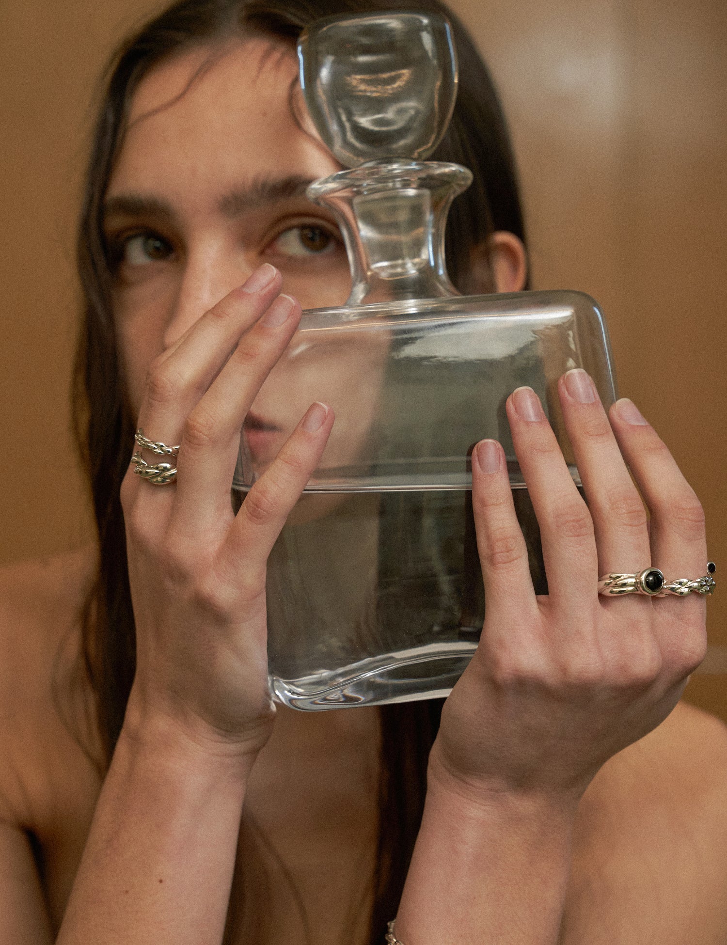 "Isabella Etou" Onyx Twist Rope Ring