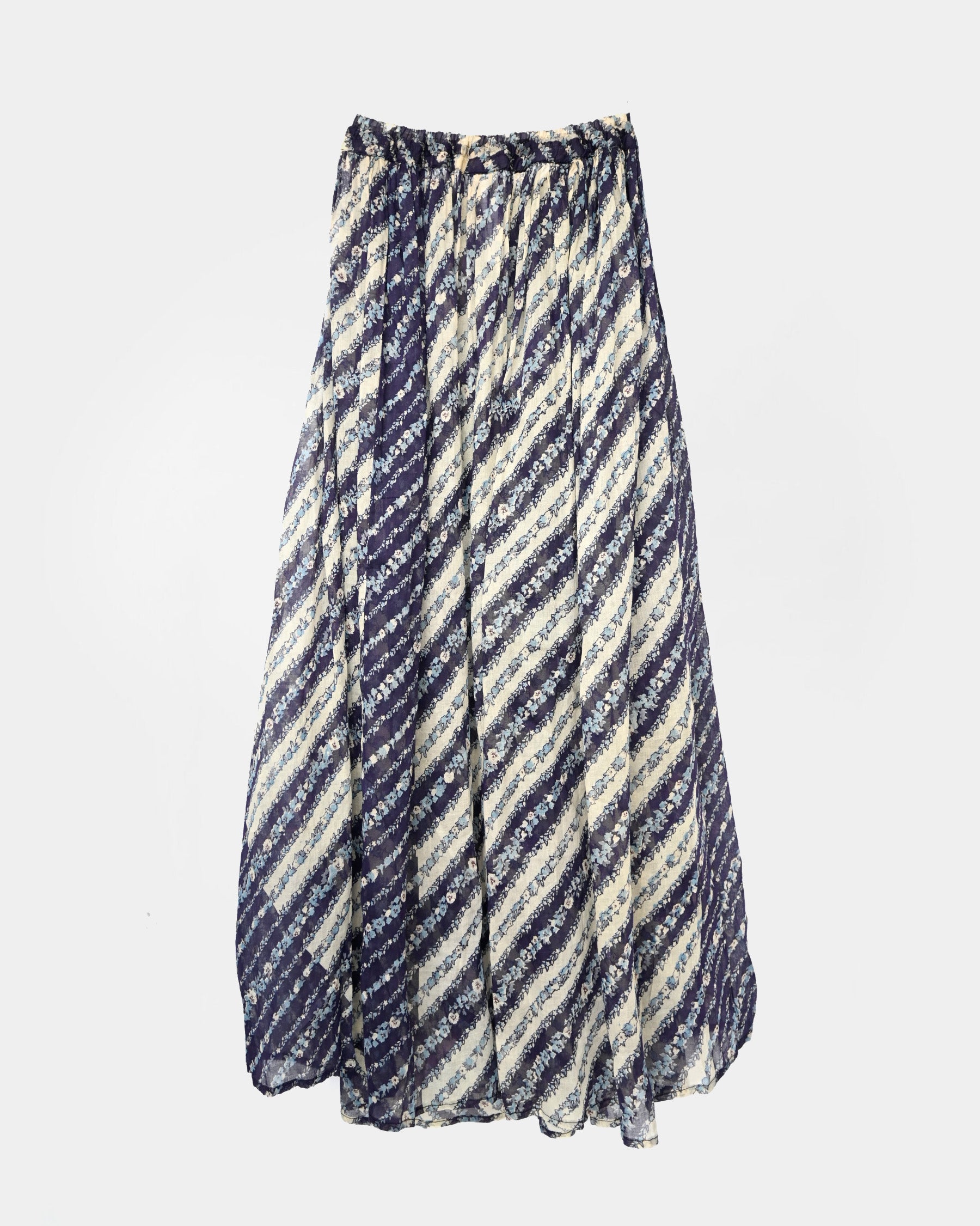 70's Flower Printed Long Skirt