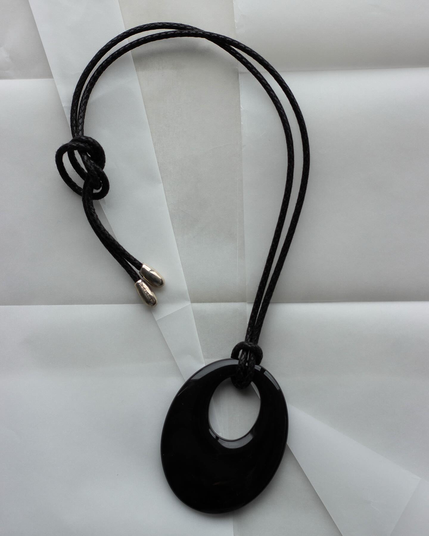 Oval Onyx Cord Necklace