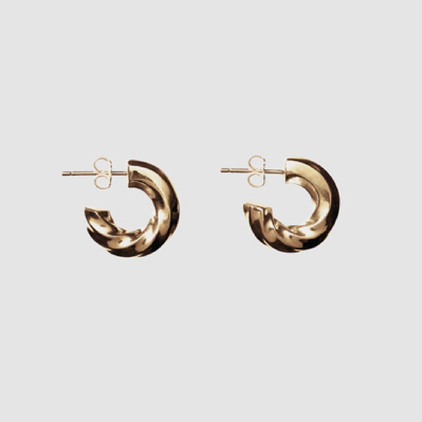Half Twisted Hoops - Gold