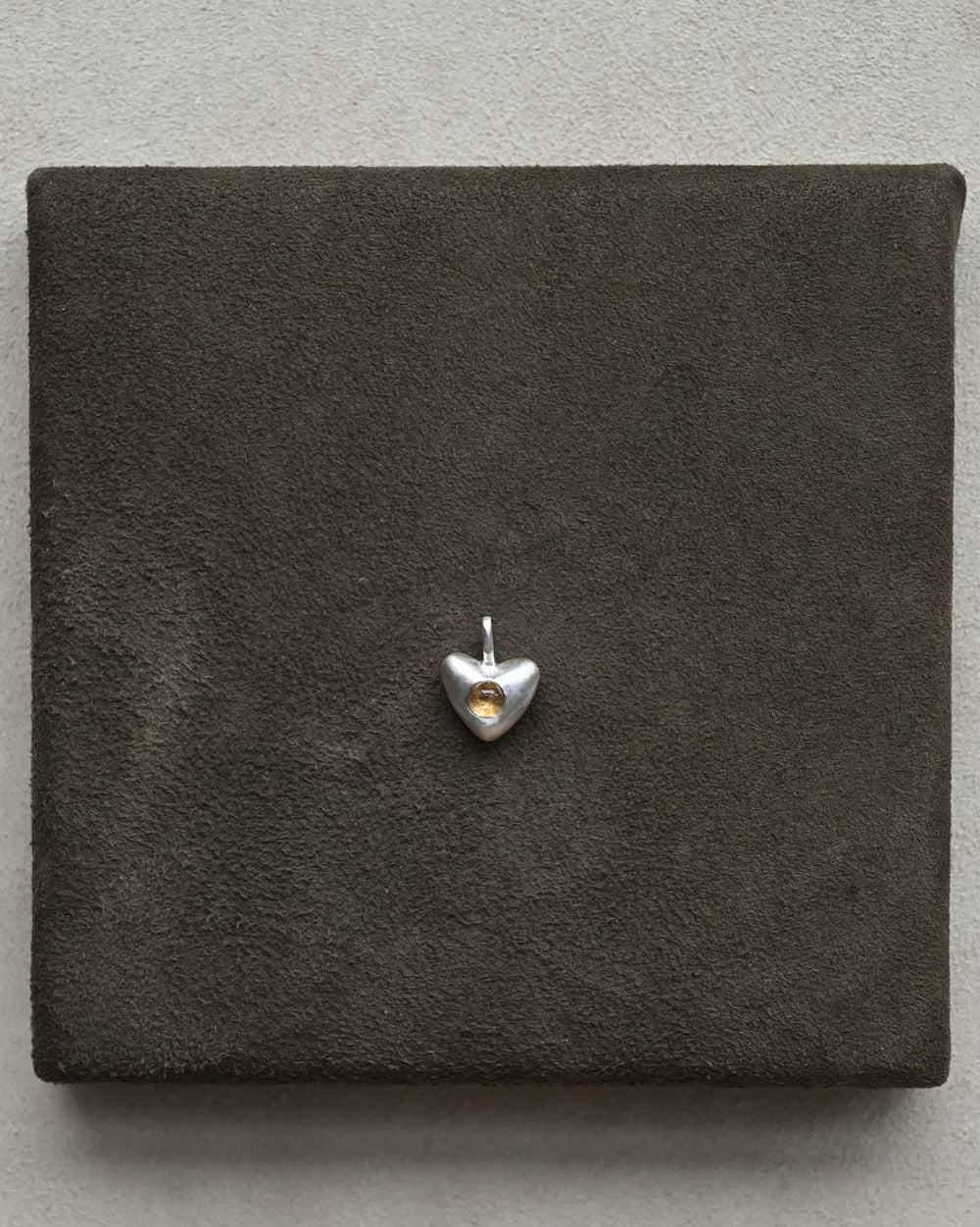 "Dunton Ellerkamp" Diminutive American Folk Heart Pendant with Citrine