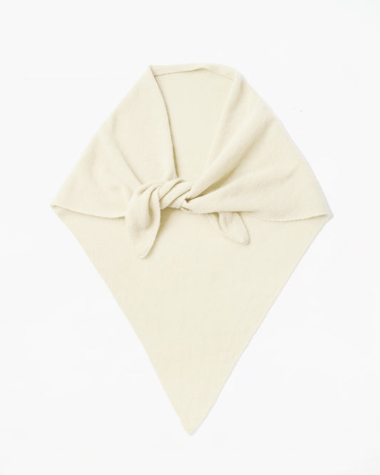 404 100% Cashmere Bandanna - White