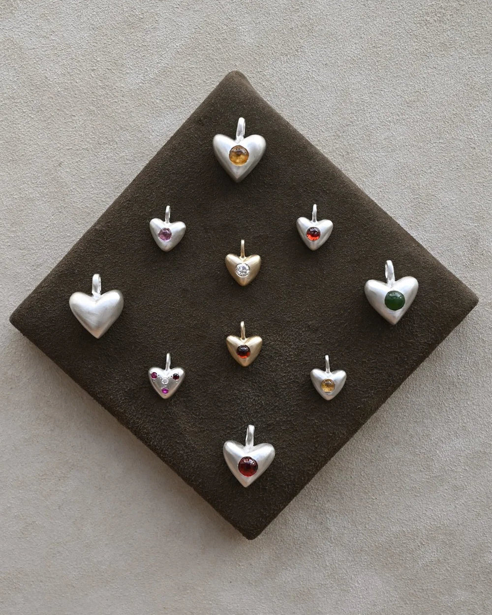 "Dunton Ellerkamp" Diminutive American Folk Heart Pendant with Citrine
