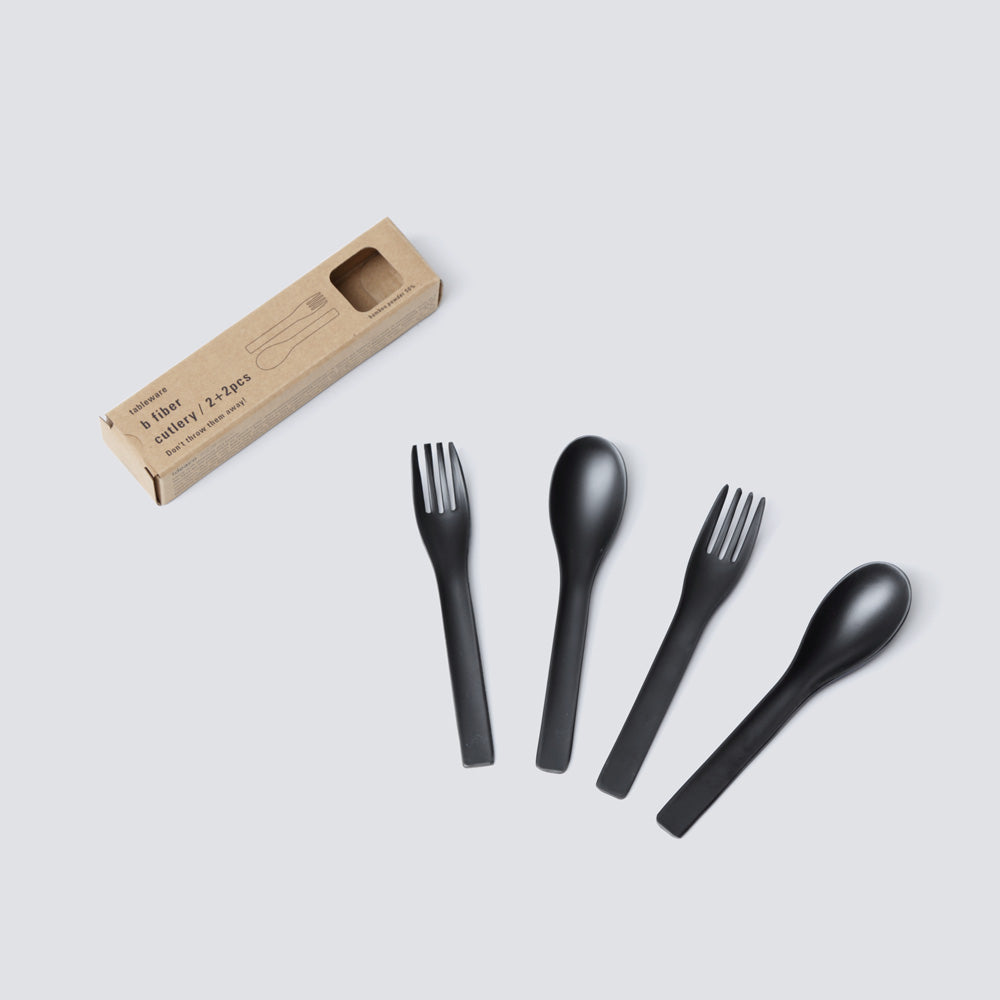 "b fiber" cutlery/2+2pcs - Black