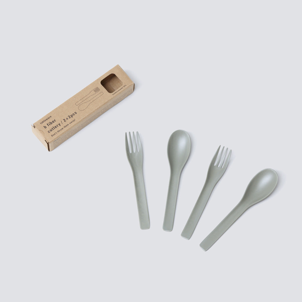 "b fiber" cutlery/2+2pcs - Ash Gray
