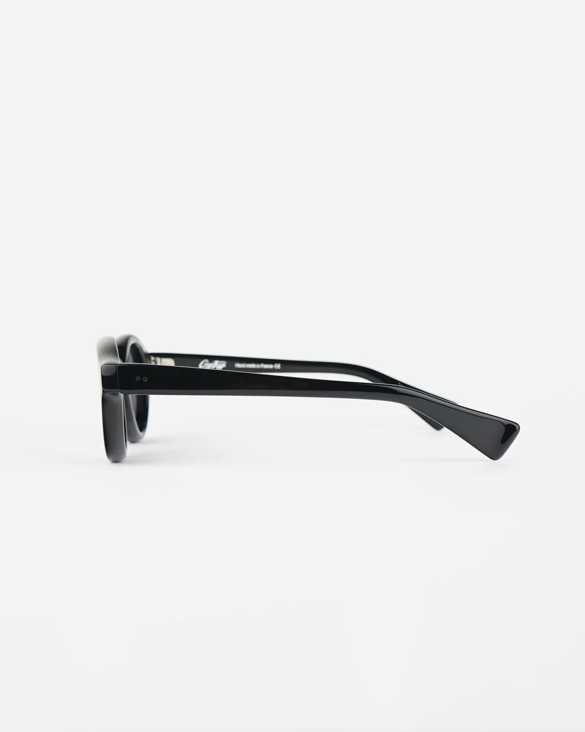 "Gigi Fazzi" Round Sunglasses Hand Made In France - Black