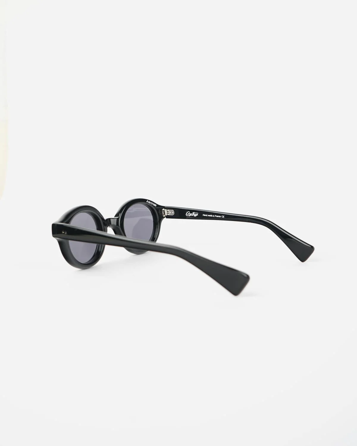"Gigi Fazzi" Round Sunglasses Hand Made In France - Black