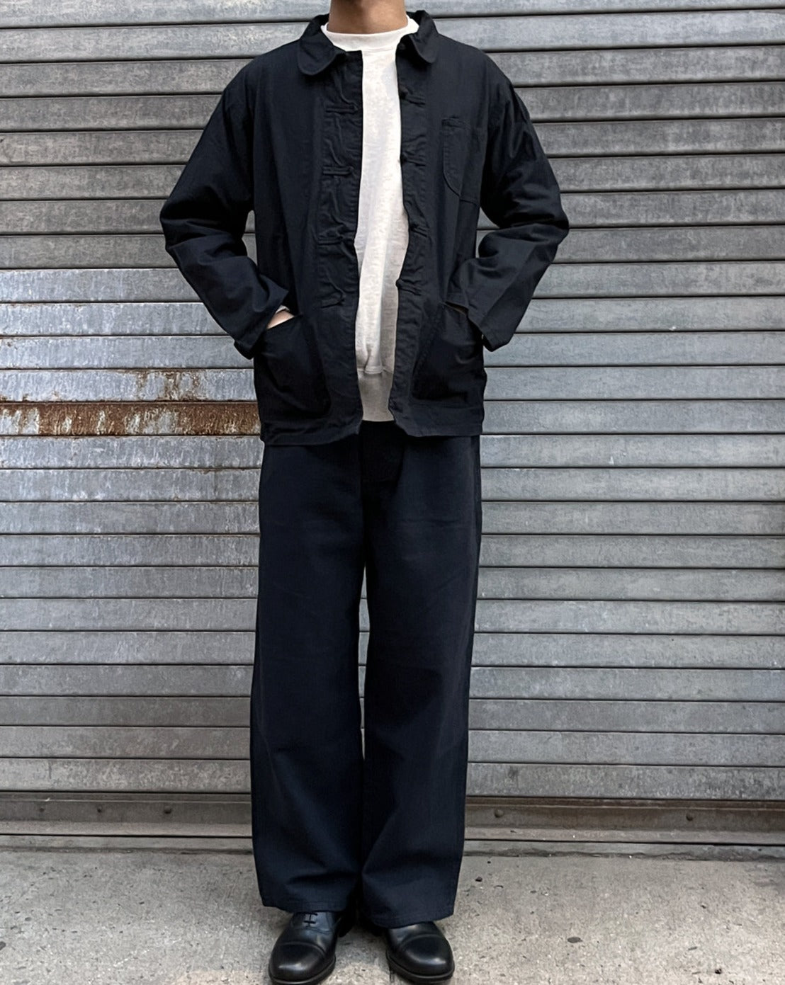 100% Cotton China Jacket - Black