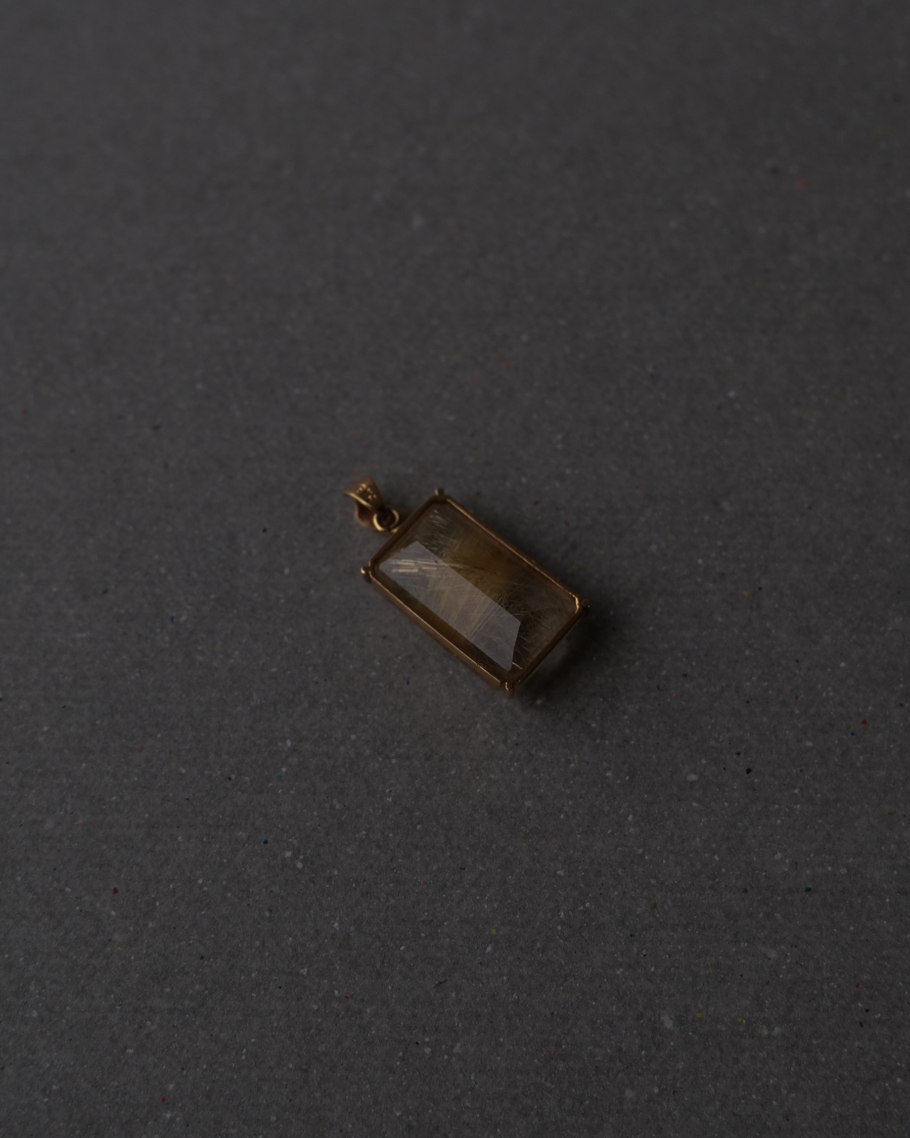 14K x Rutilated Quartz Charm