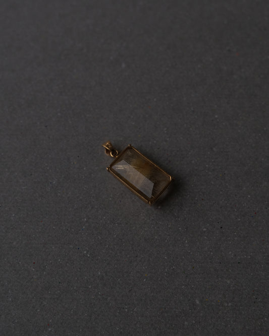 14K x Rutilated Quartz Charm