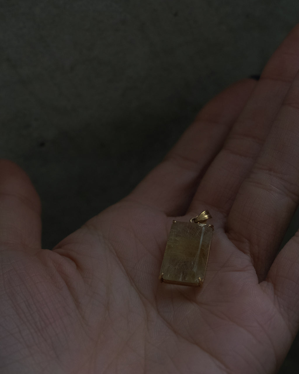 14K x Rutilated Quartz Charm