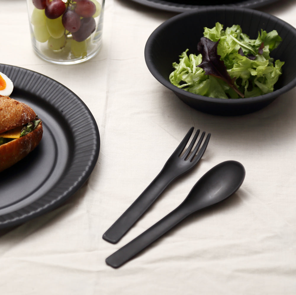 "b fiber" cutlery/2+2pcs - Black