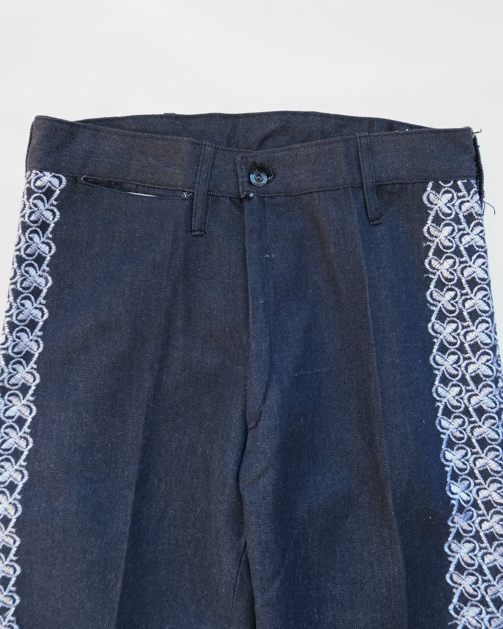 Embroidered Denim Pants