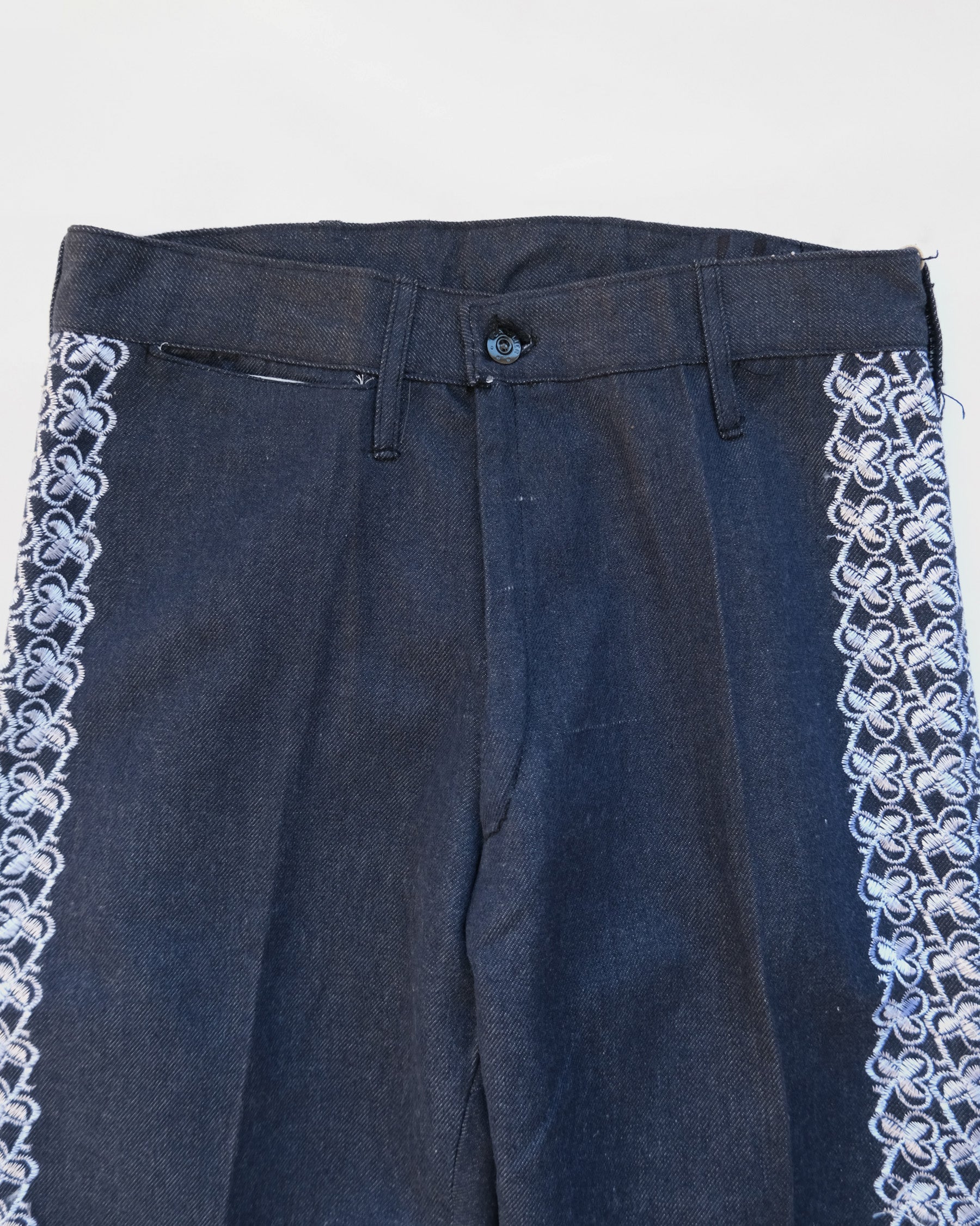 Embroidered Denim Pants