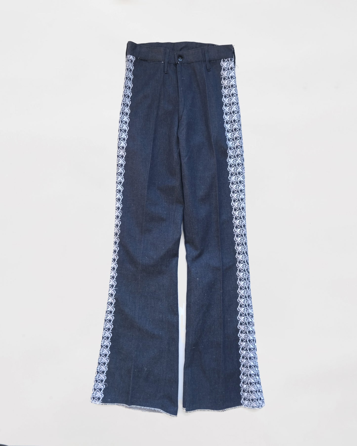 Embroidered Denim Pants