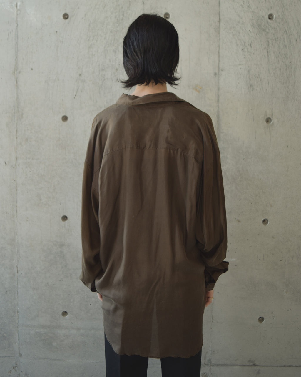 100% Silk Shirts - Brown x Olive